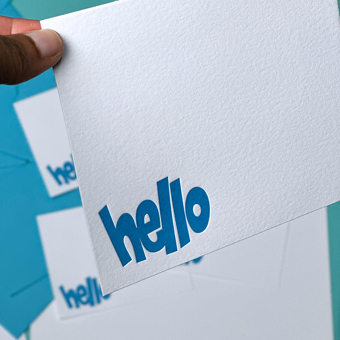 Block Hello, Letterpress Notecard Set