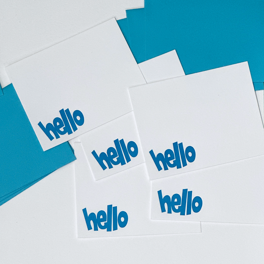 Block Hello, Letterpress Notecard Set