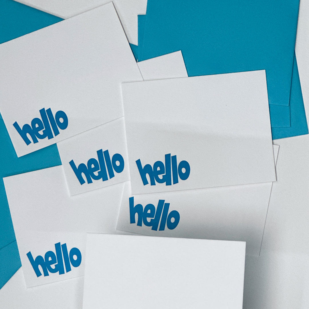 Block Hello, Letterpress Notecard Set