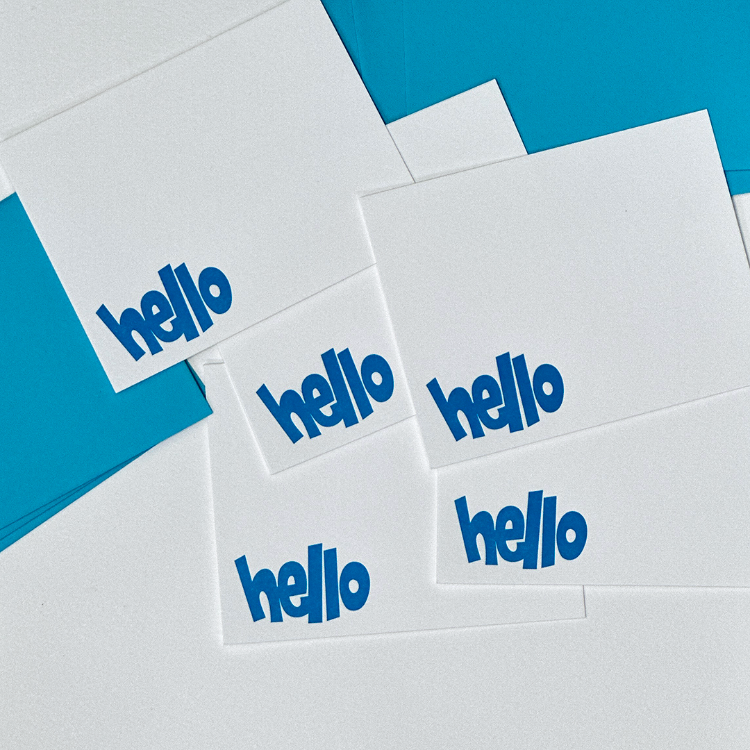 Block Hello, Letterpress Notecard Set