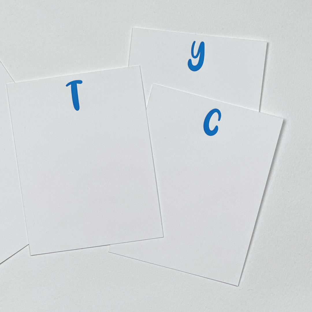 Bubble Letters Stationery | Personalized Note Card Set