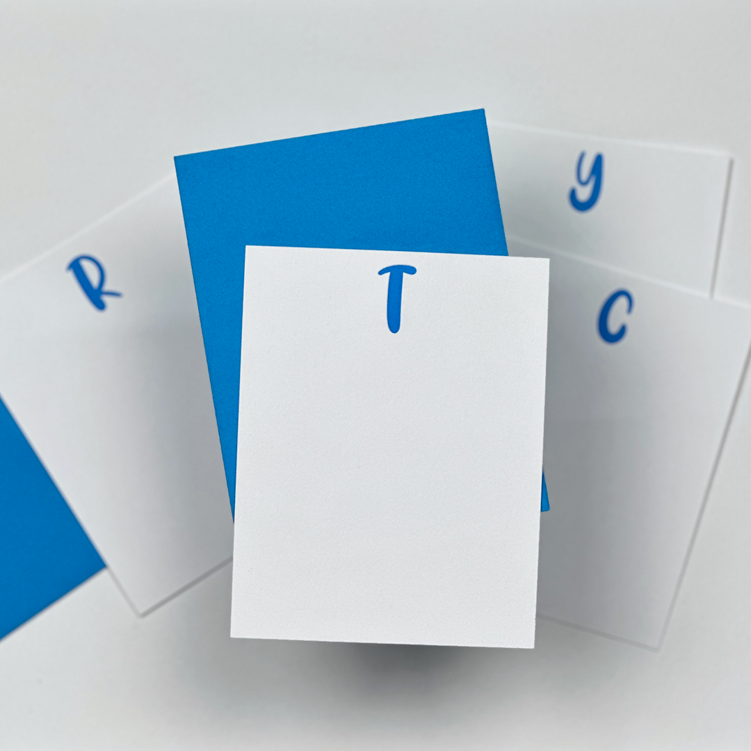 Bubble Letters Stationery | Personalized Note Card Set