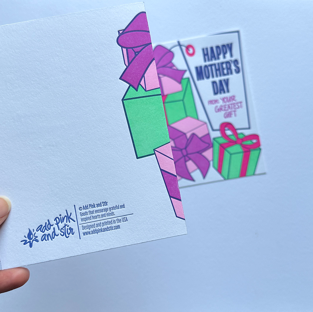 Greatest Gift, Letterpress Mother's Day Card