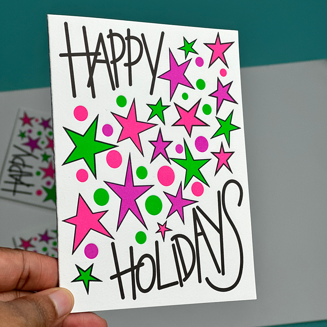 Happy Holidays, Letterpress Holiday Card Set