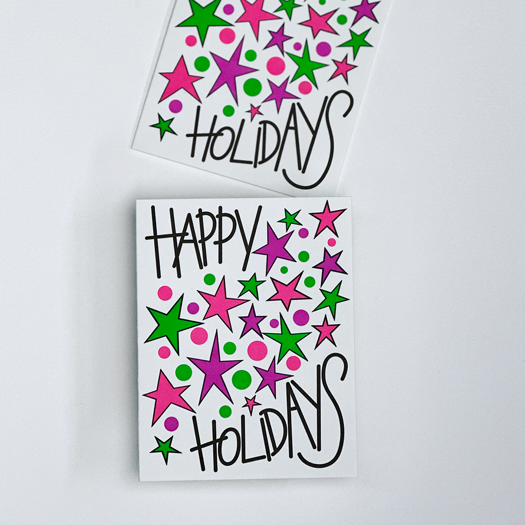 Happy Holidays, Letterpress Holiday Card Set