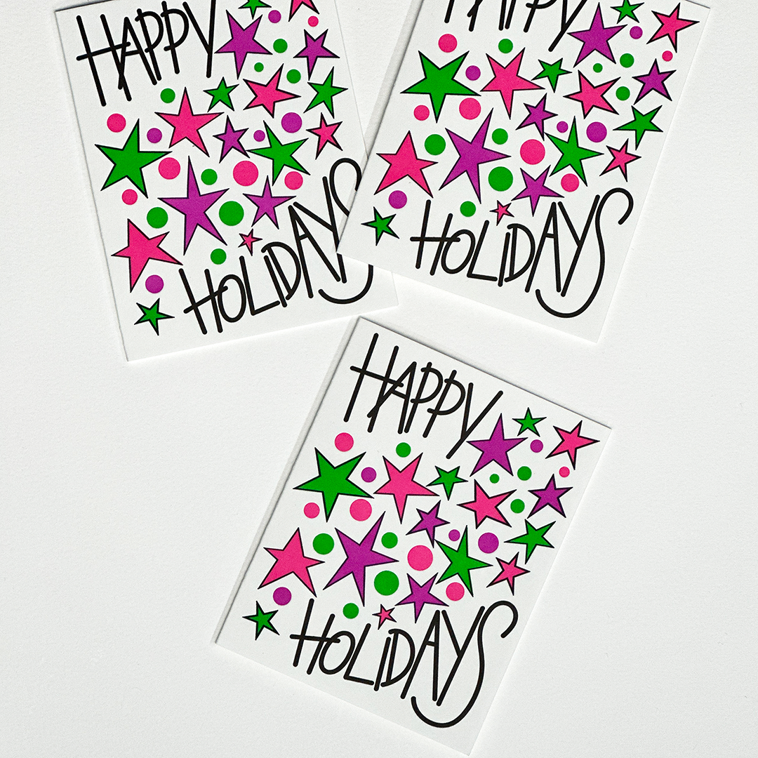 Happy Holidays, Letterpress Holiday Card Set