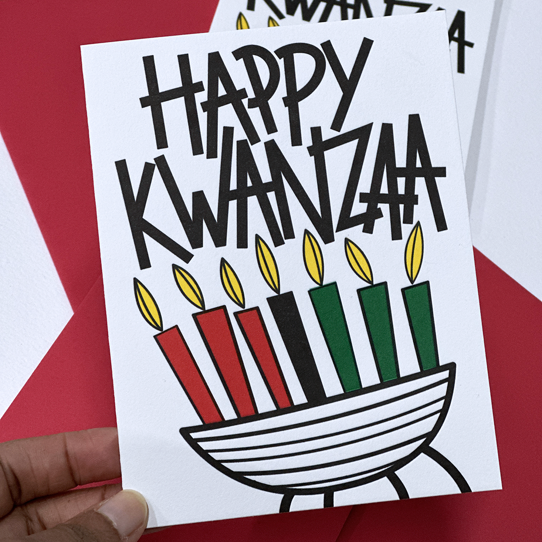 Happy Kwanzaa, Letterpress Greeting Card