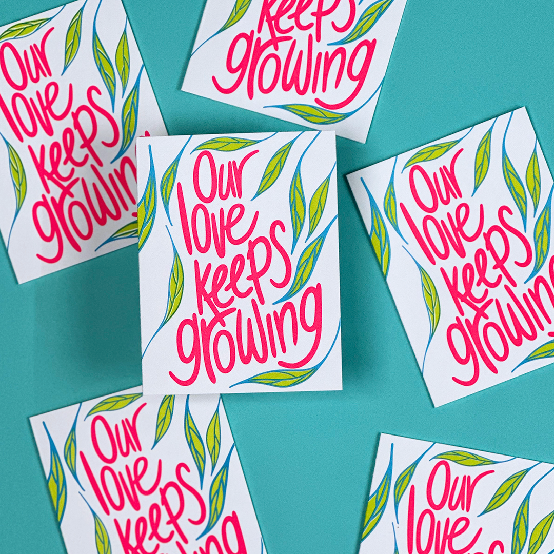 Growing Love, Letterpress Love Card