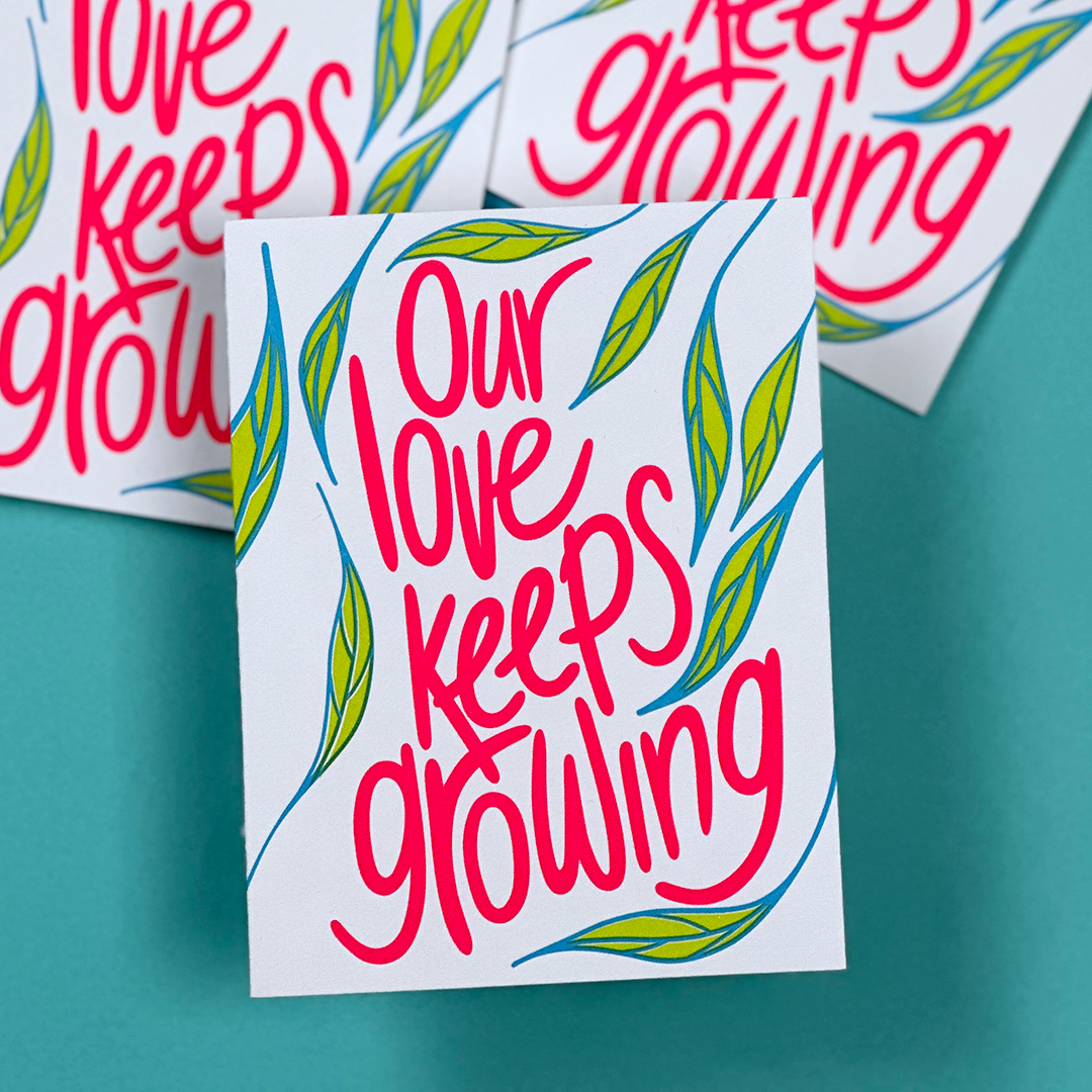 Growing Love, Letterpress Love Card