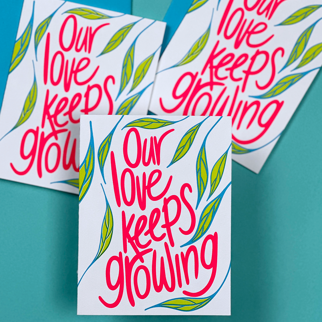 Growing Love, Letterpress Love Card