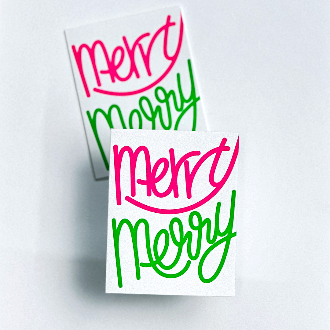 Merry Merry Christmas Wishes, Letterpress Christmas Card