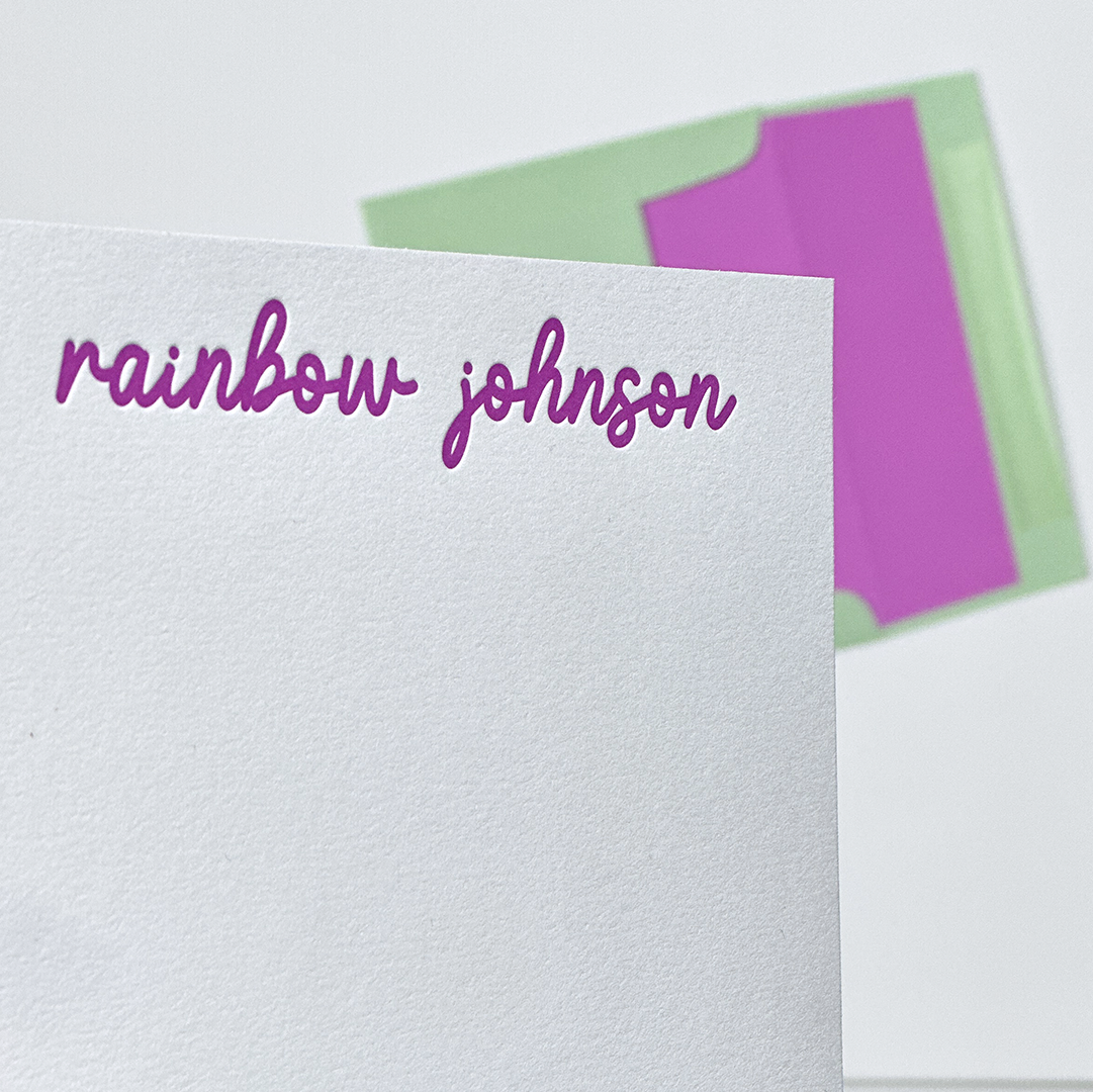 Custom Stationery (The Brights) | Letterpress Note Card Sets