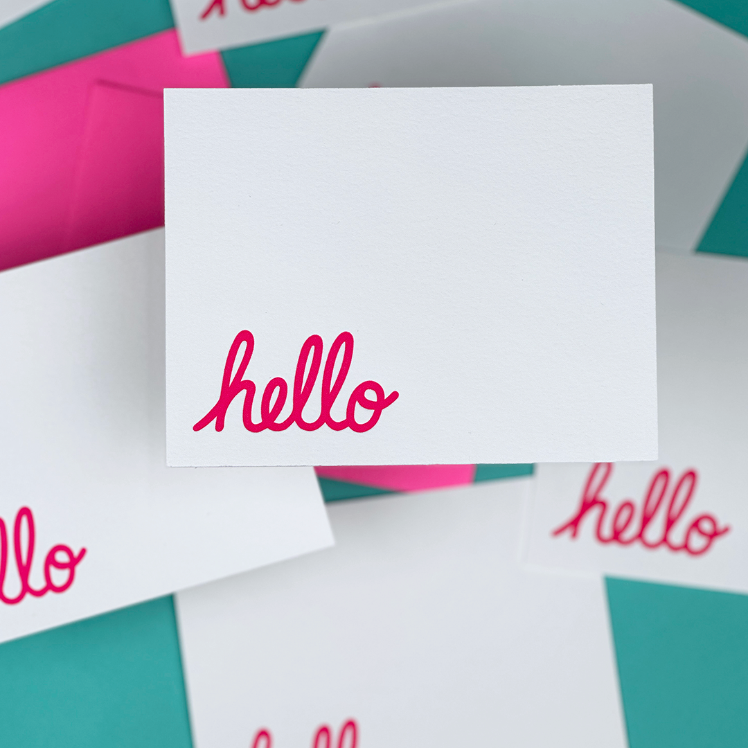 Hello Notecards | Letterpress Stationery Set