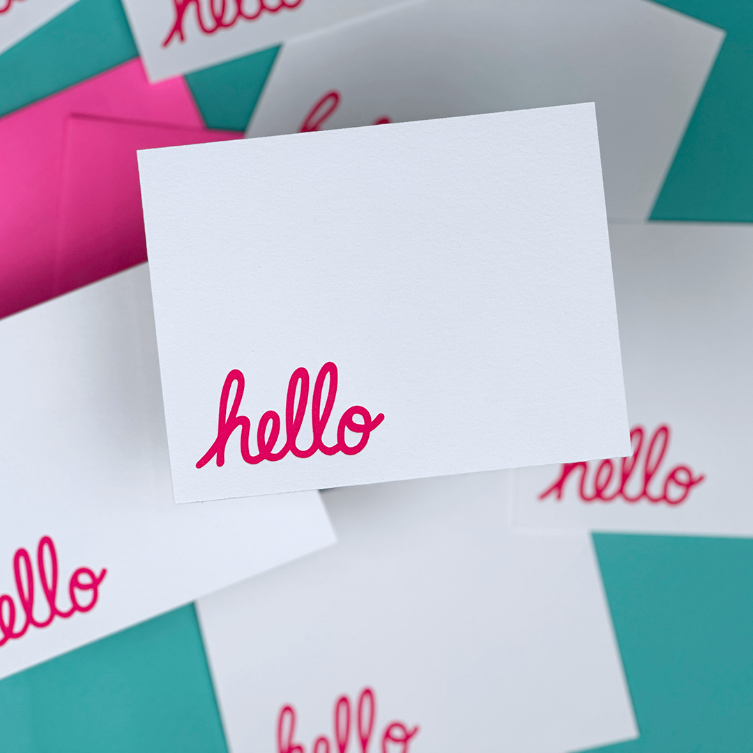 Hello Notecards | Letterpress Stationery Set