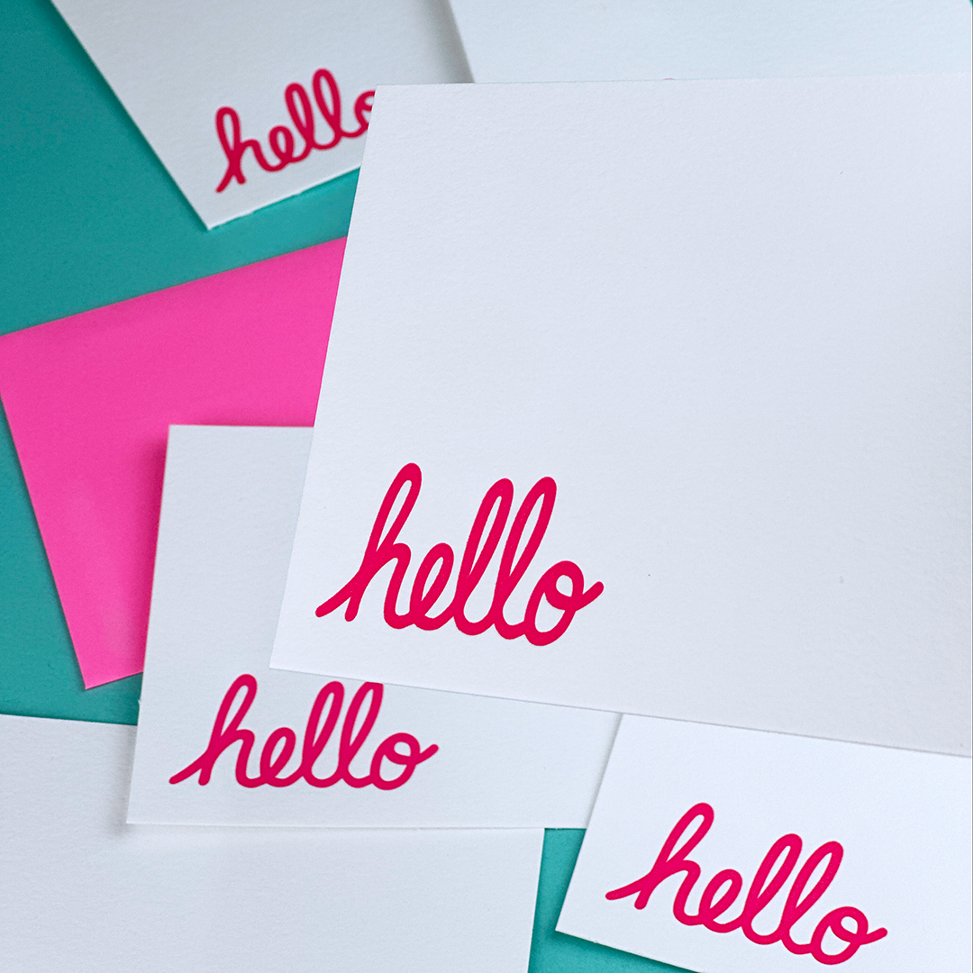 Hello Notecards | Letterpress Stationery Set