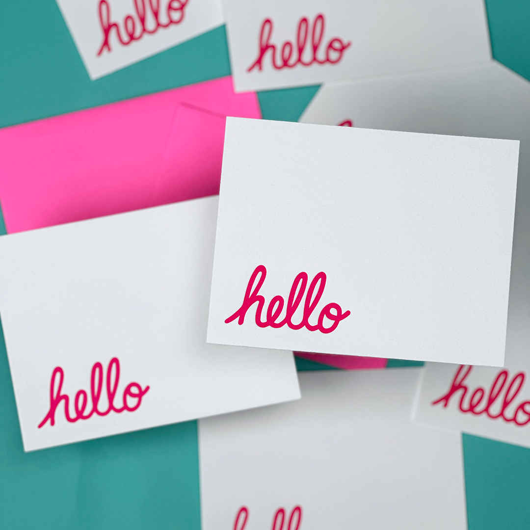 Hello Notecards | Letterpress Stationery Set