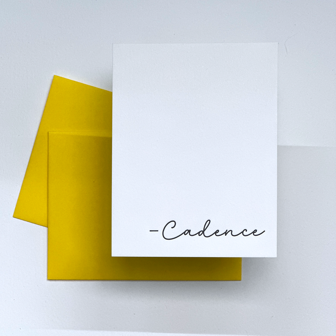 Personalized Signature Stationery | Letterpress Printed Note Cards