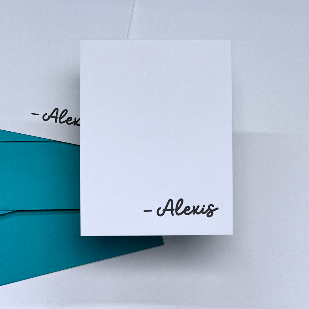 Personalized Signature Stationery | Letterpress Printed Note Cards