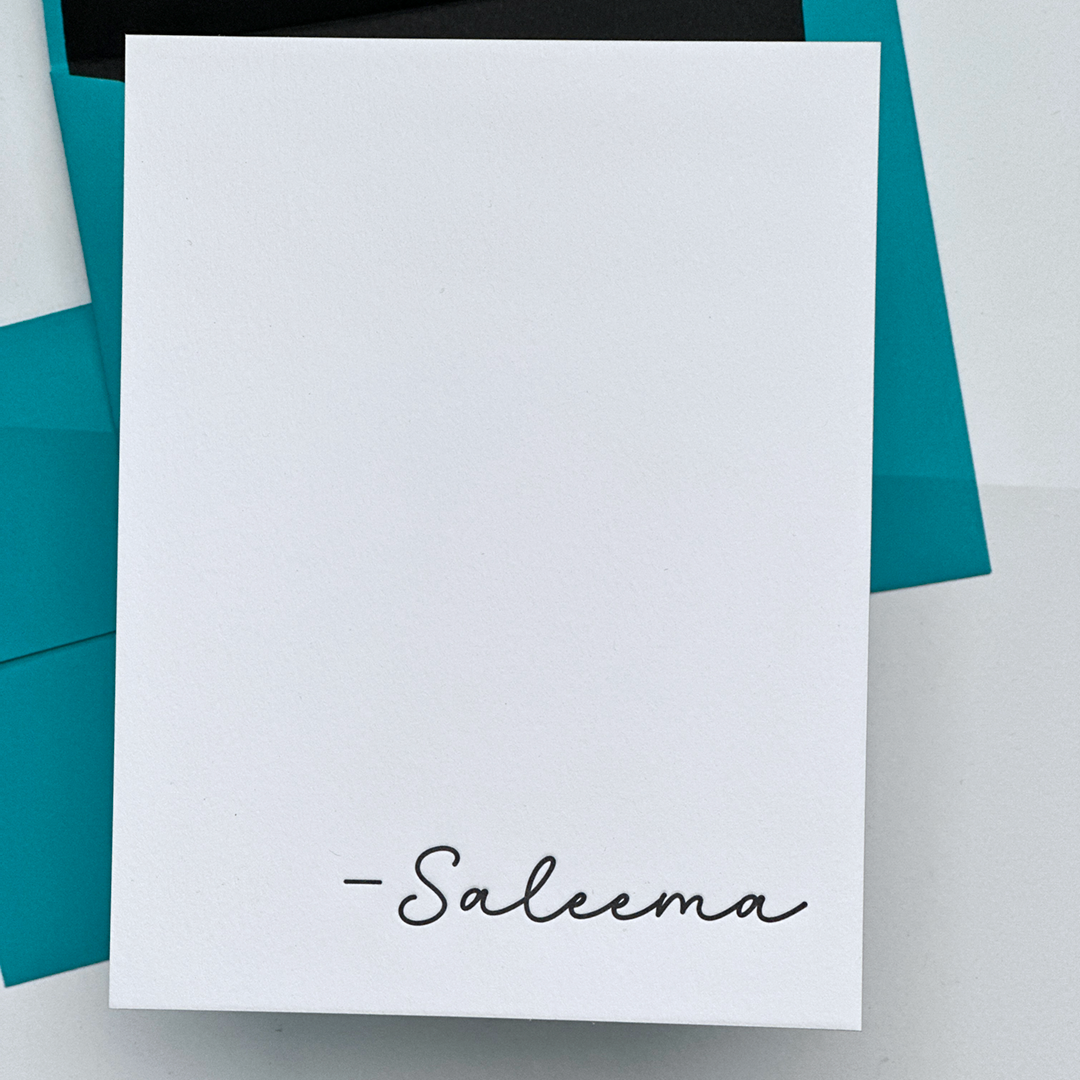 Personalized Signature Stationery | Letterpress Printed Note Cards