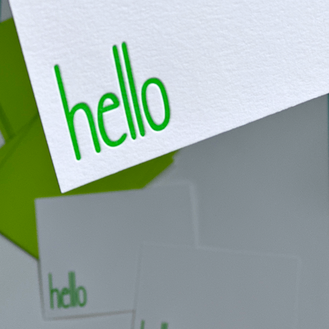 Skinny Hello Notecard, Letterpress Note Card Set