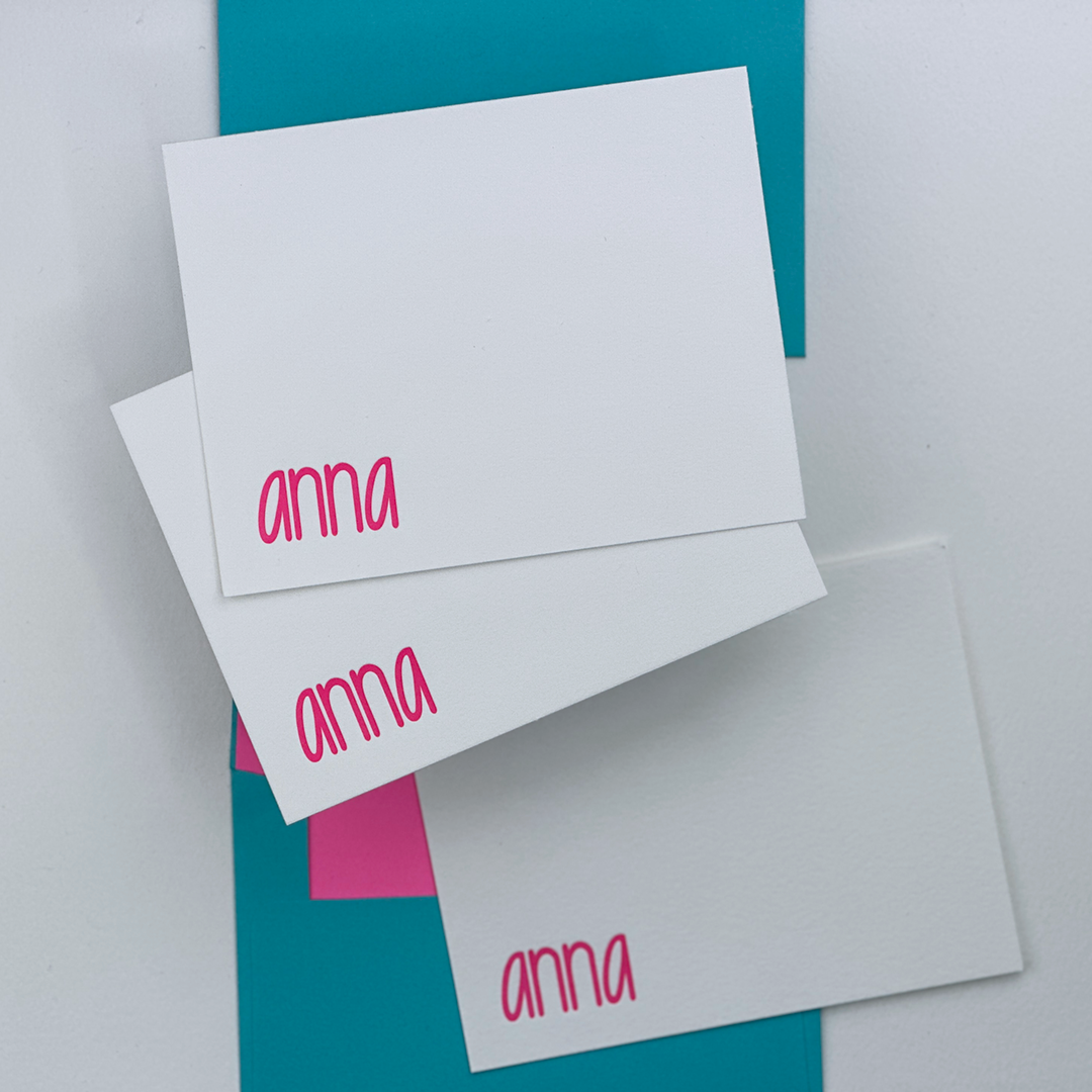 Neon Personalized Stationery Set | Letterpress Notecards