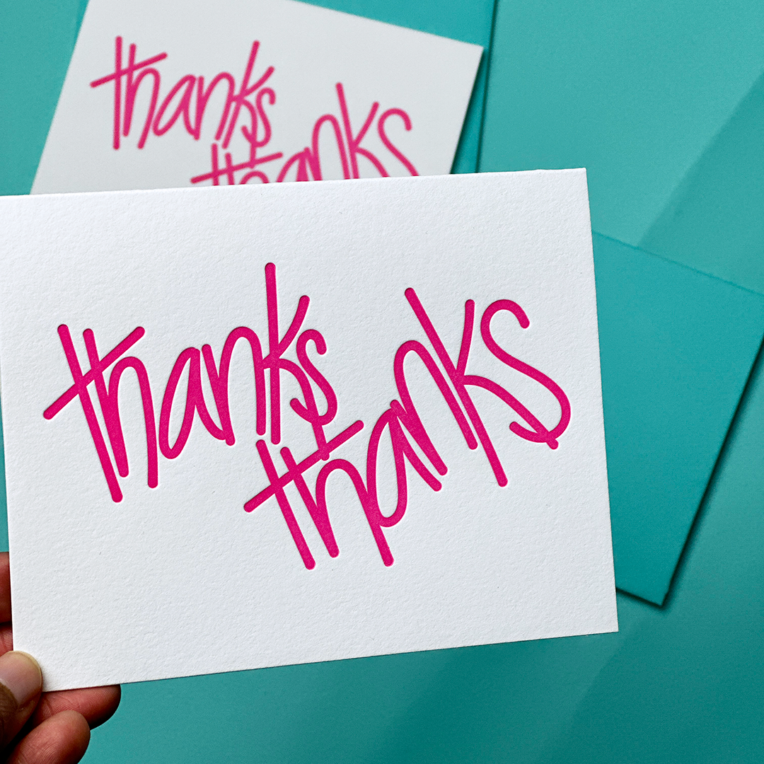Thanks, Thanks | Letterpress Greeting Card