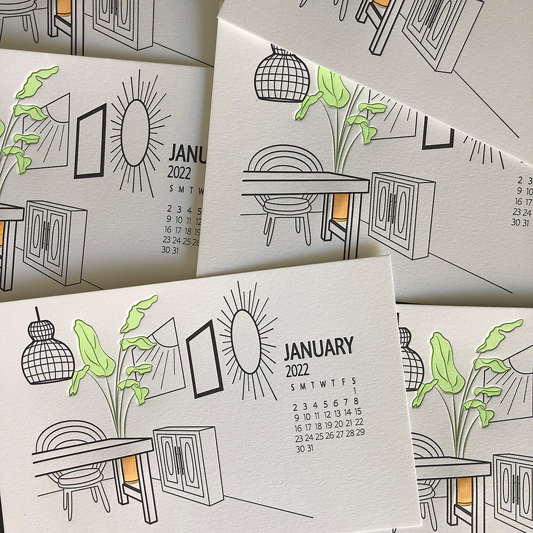 2022 Letterpress Calendar | Desk Accessories