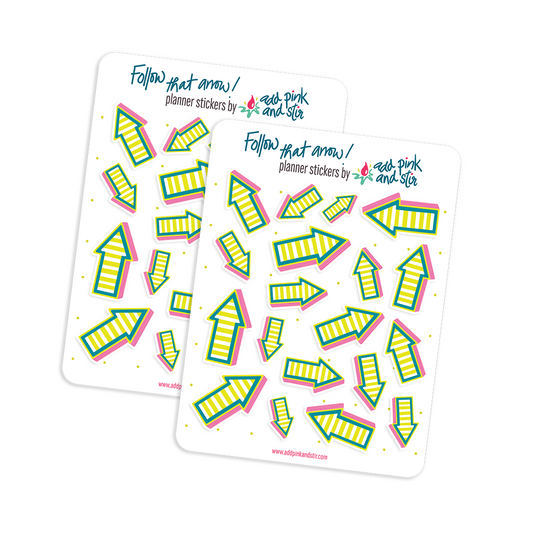 Follow that arrow Sticker Sheet | Planner Stickers