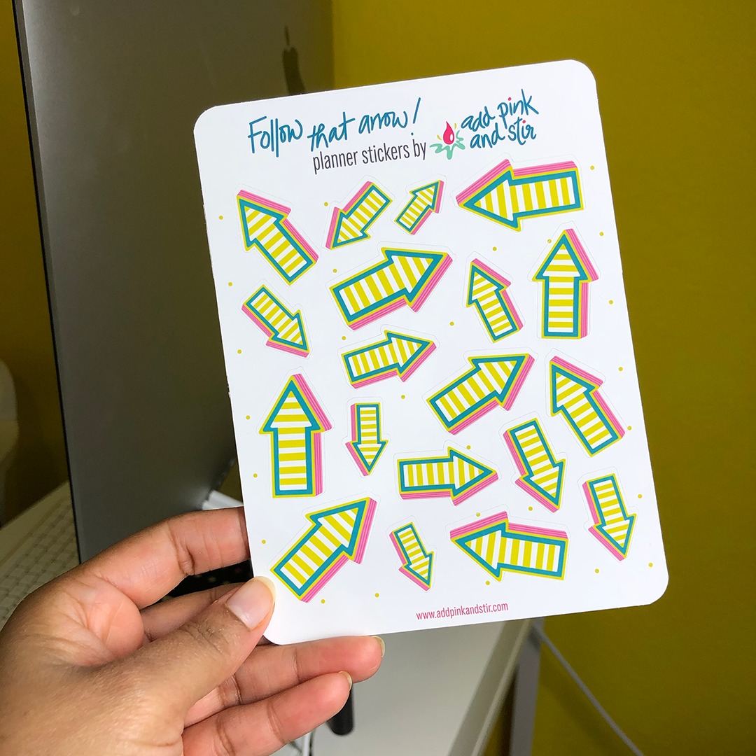 Follow that arrow Sticker Sheet | Planner Stickers
