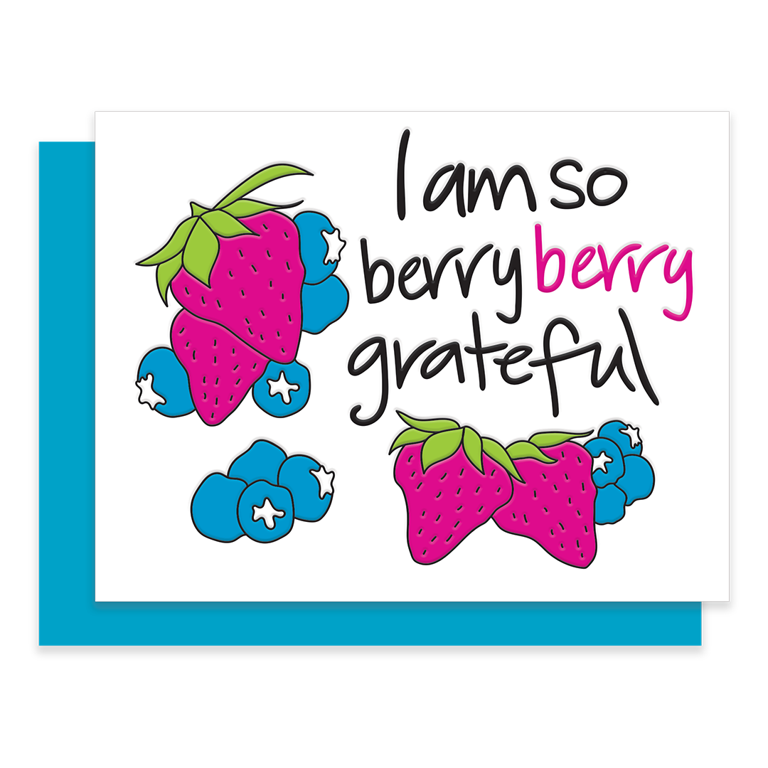 Berry Berry Grateful | Letterpress Funny Thank you Card