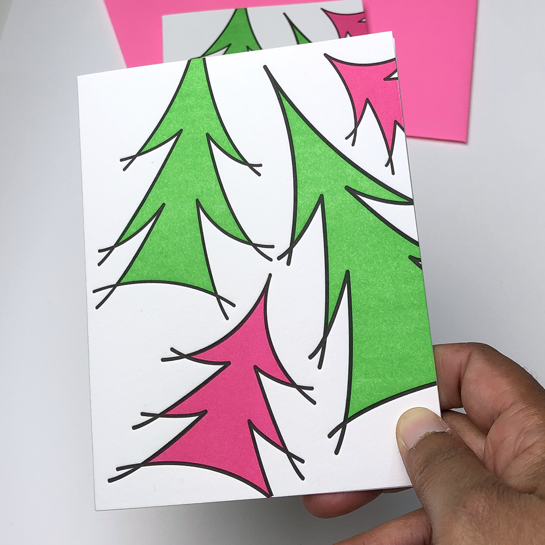 Christmas Tree, Letterpress Christmas Cards
