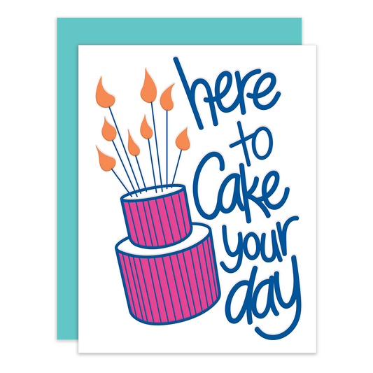 Cake your day | Letterpress Greeting Card