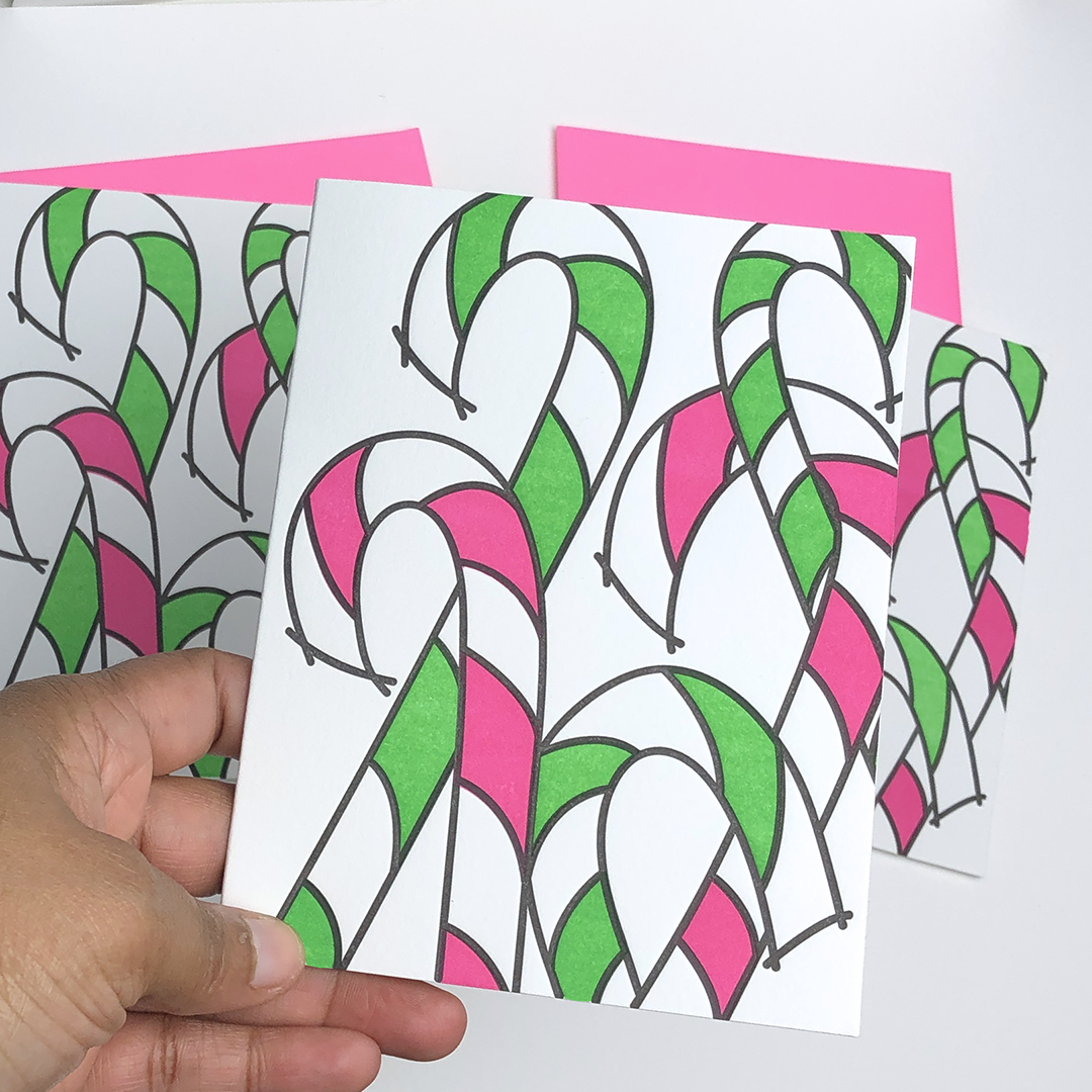 Candy Cane Card | Letterpress Holiday Card