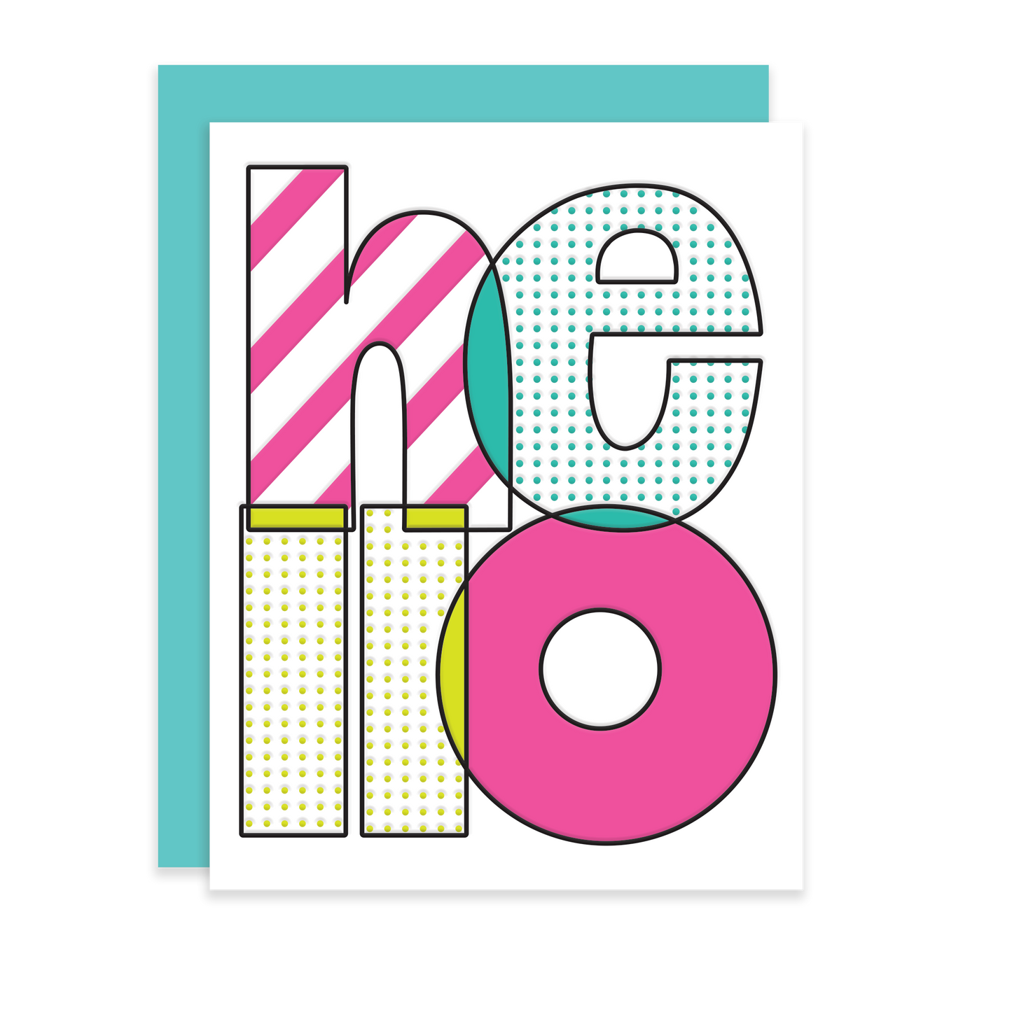 Hello Stripes and Polka Dots | Letterpress Card