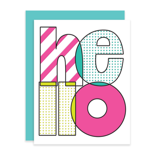 Hello Stripes and Polka Dots | Letterpress Card