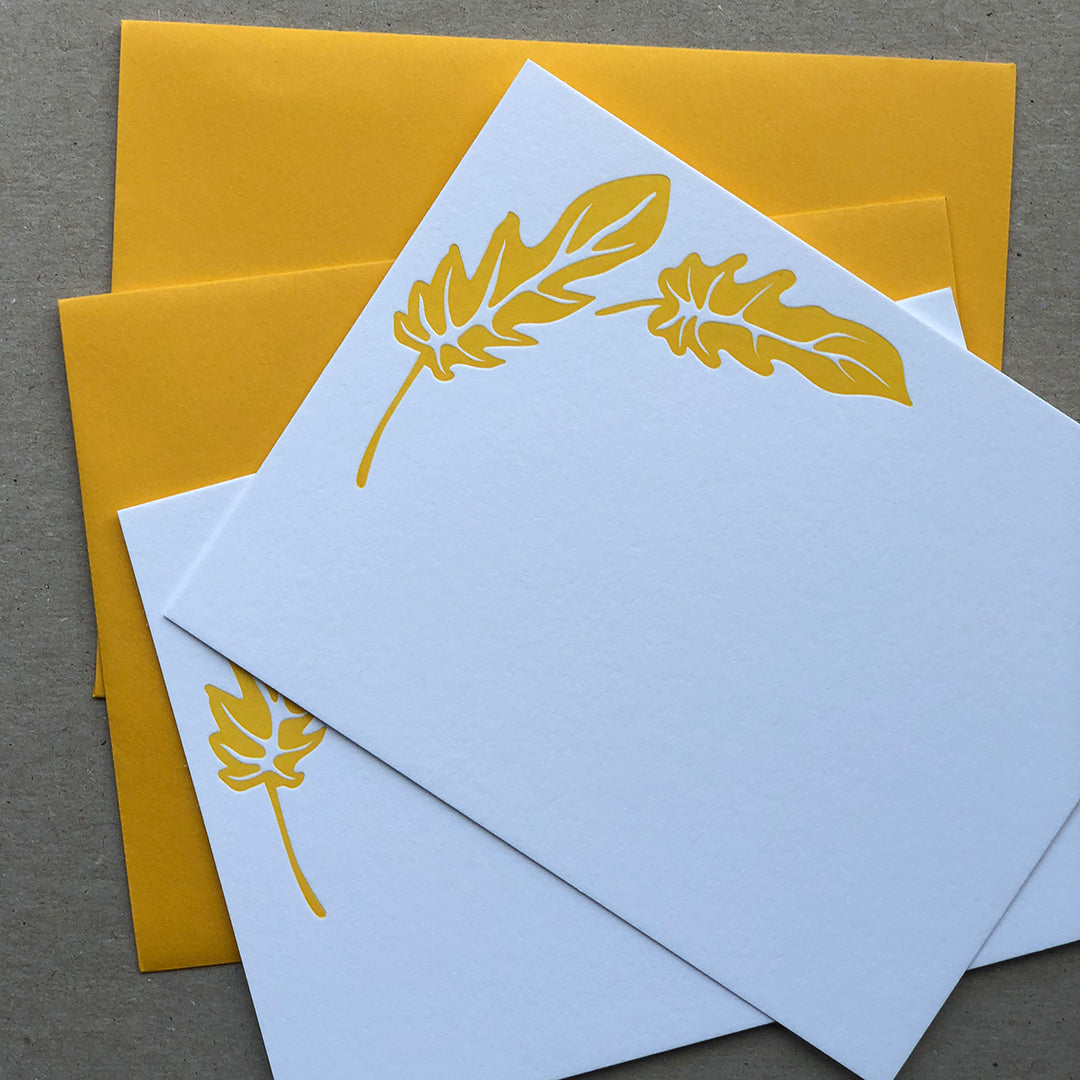 Large Leaf Flat card | Notecard Set of 10