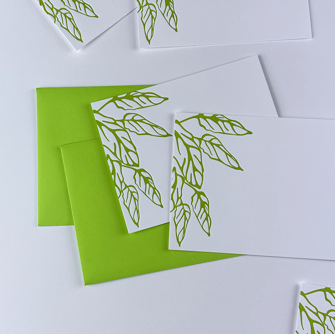 Overhanging Leaves, Letterpress Notecard Set