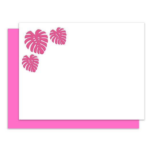 Monstera Leaf Note Cards (Solid) | Notecard set of 10