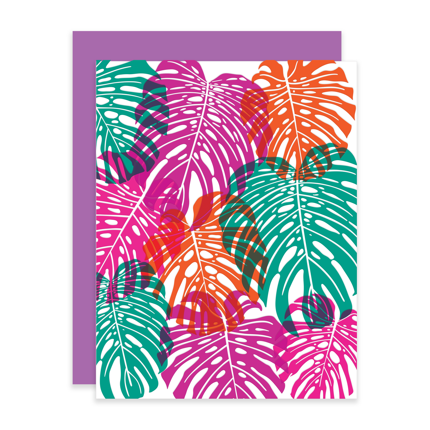 Monstera Leaf, Letterpress Greeting Card
