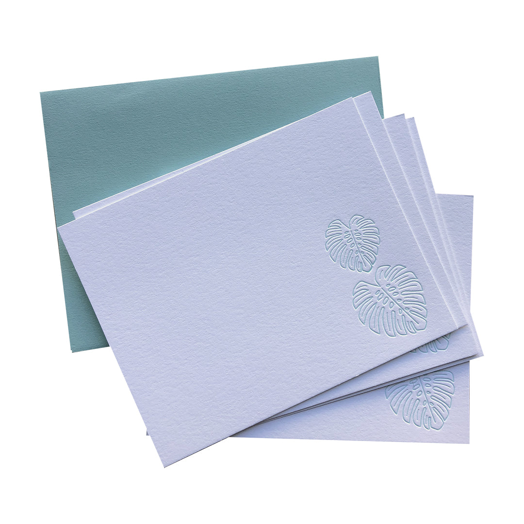 Monstera Leaf Note Cards | Notecard set of 10