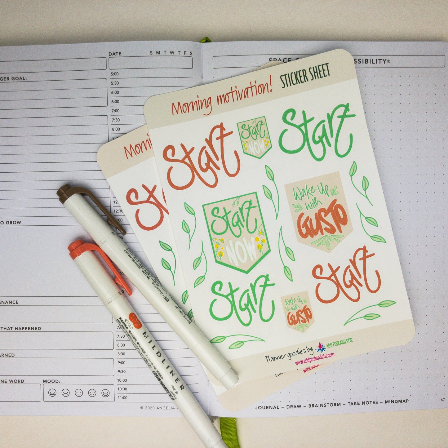 Morning Motivation Sticker Sheet | Bullet Journal Stickers