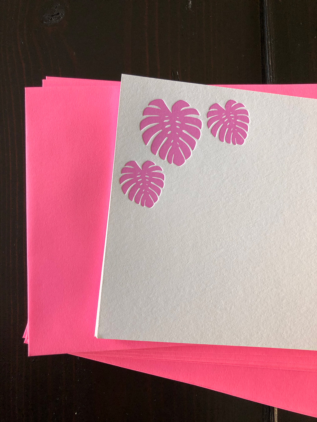 Monstera Leaf Note Cards (Solid) | Notecard set of 10