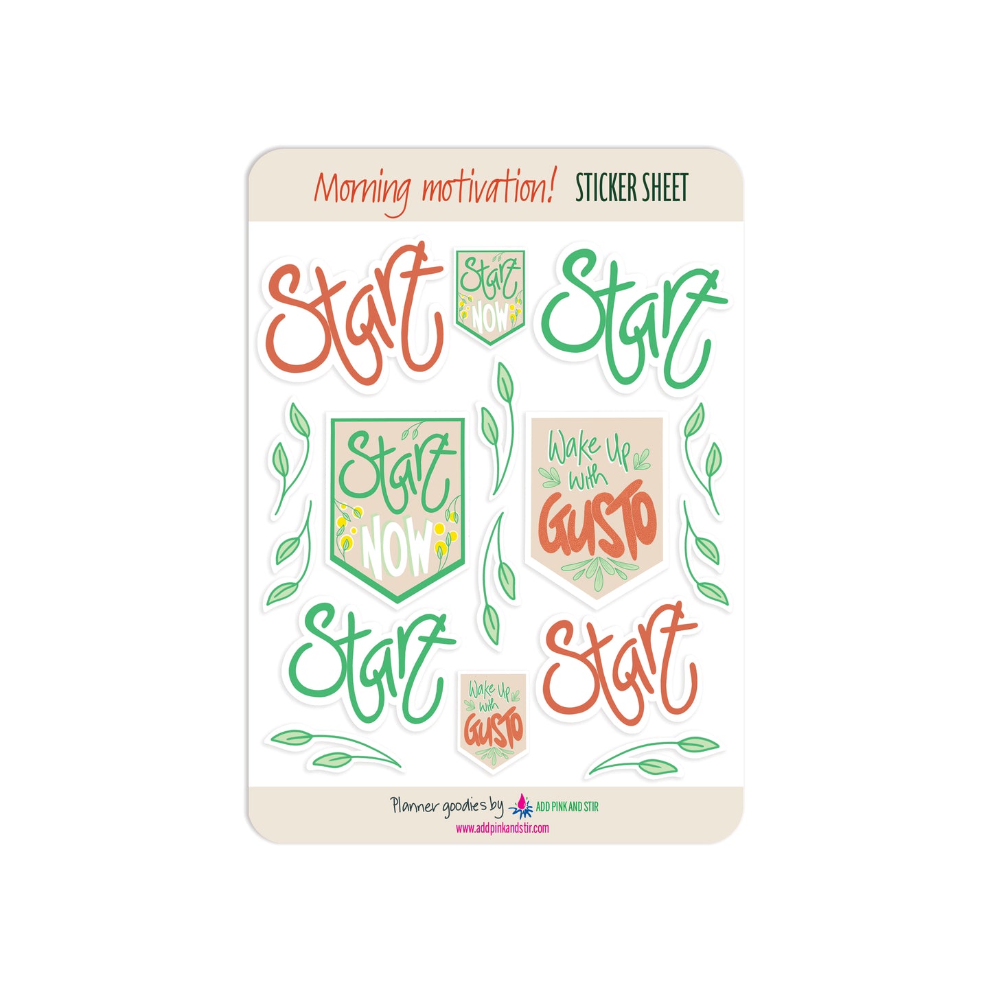 Morning Motivation Sticker Sheet | Bullet Journal Stickers