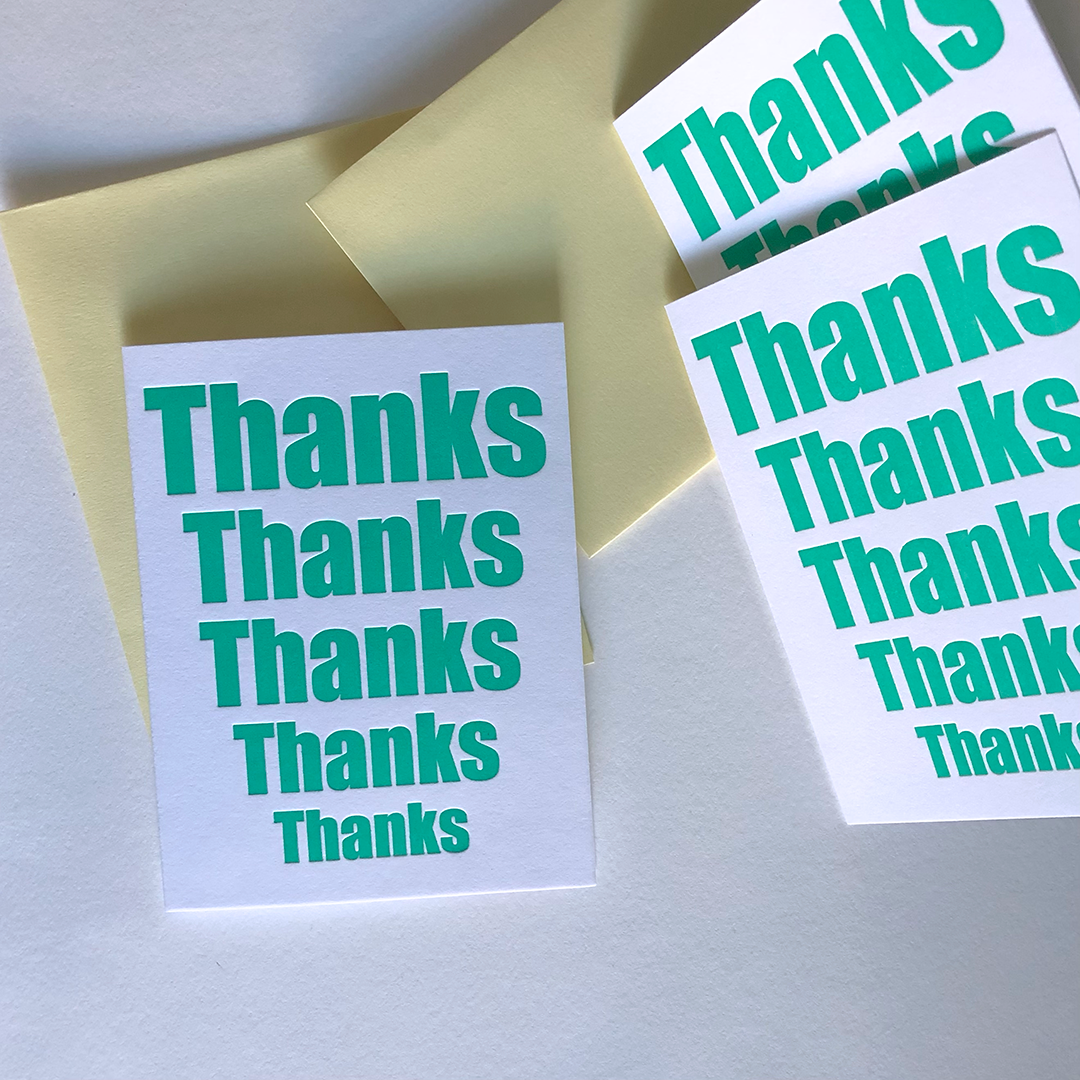 Multiple Thanks | Letterpress Greeting Card