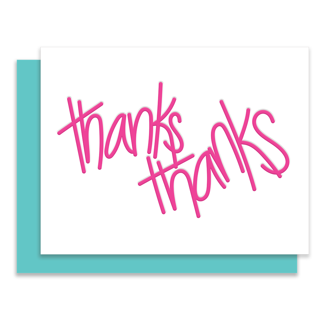 Thanks, Thanks | Letterpress Greeting Card