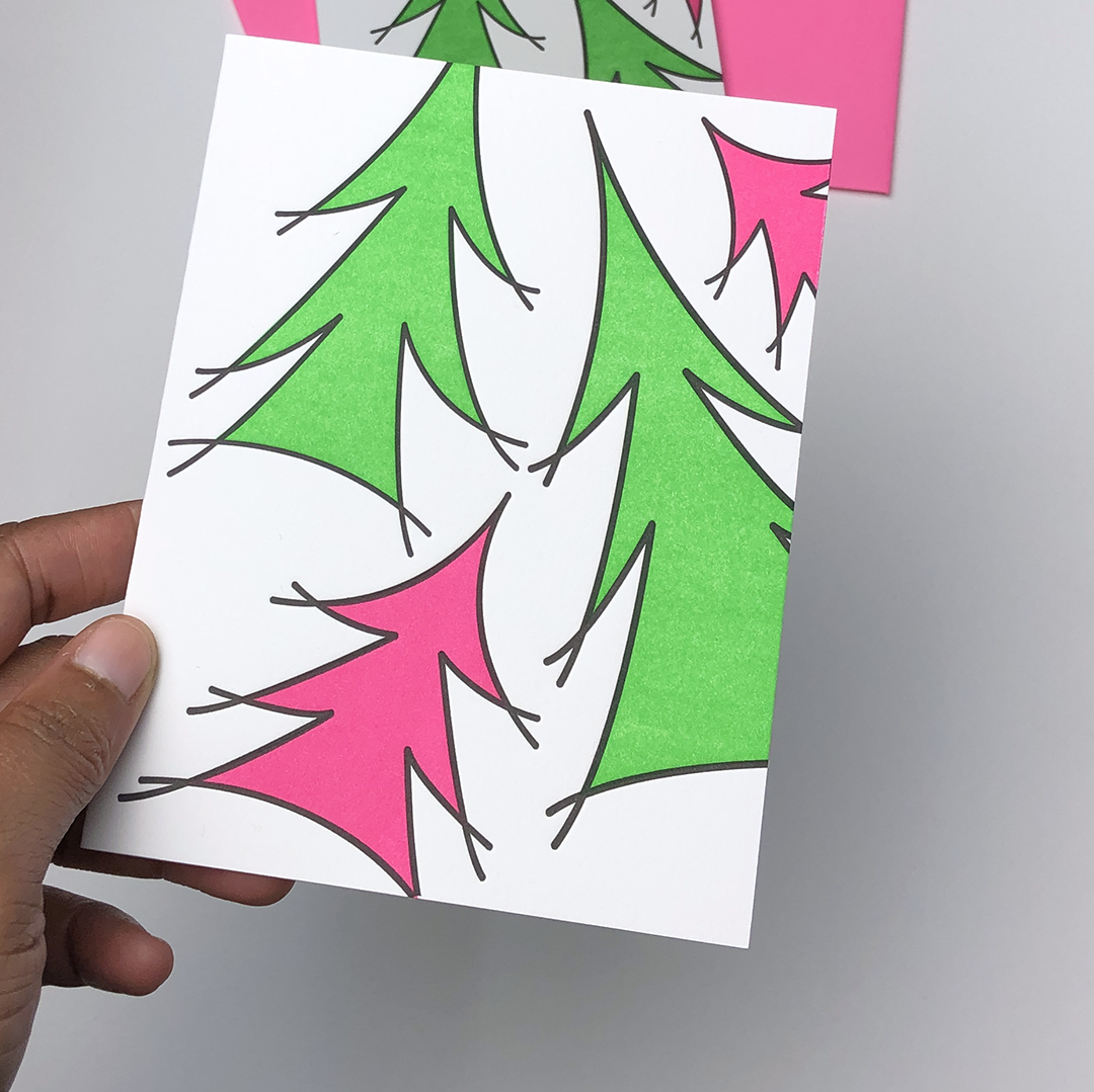 Christmas Tree, Letterpress Christmas Cards