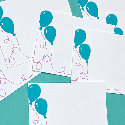 Image of 7 notecards with balloons