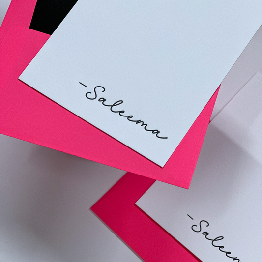 Personalized Signature Stationery | Letterpress Printed Note Cards