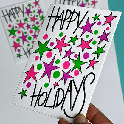 Happy Holidays, Letterpress Holiday Card Set