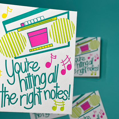 Hitting all the Right Notes! | Words of Encouragement Card